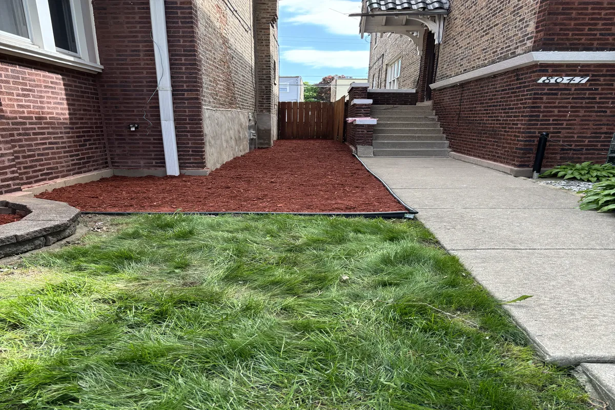 Mulch and sod installation
