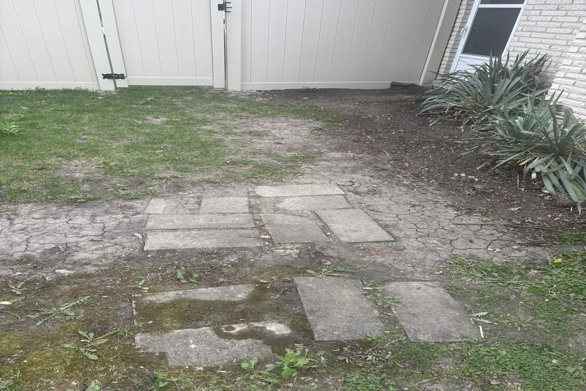 Before walkway concrete installation
